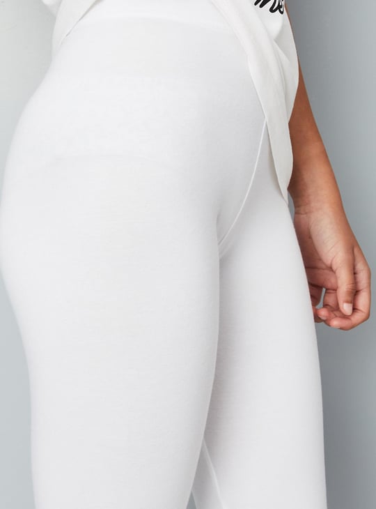 Girls Solid Full-Length Leggings