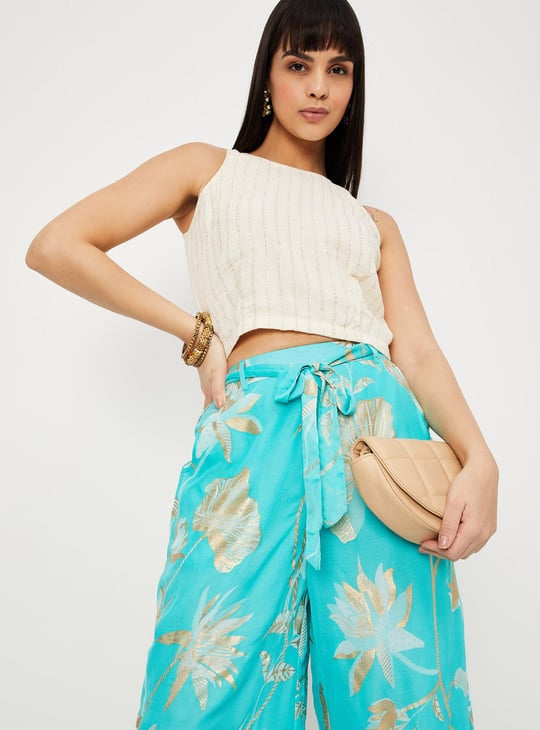 Women Striped Crop Top