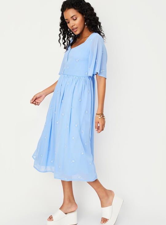 Women Embroidered Midi Dress