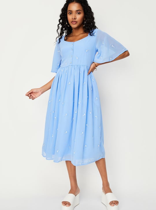 Women Embroidered Midi Dress
