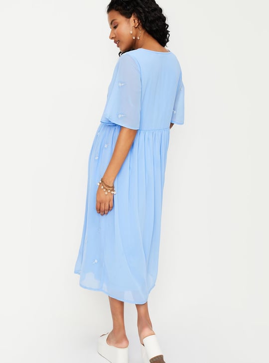 Women Embroidered Midi Dress