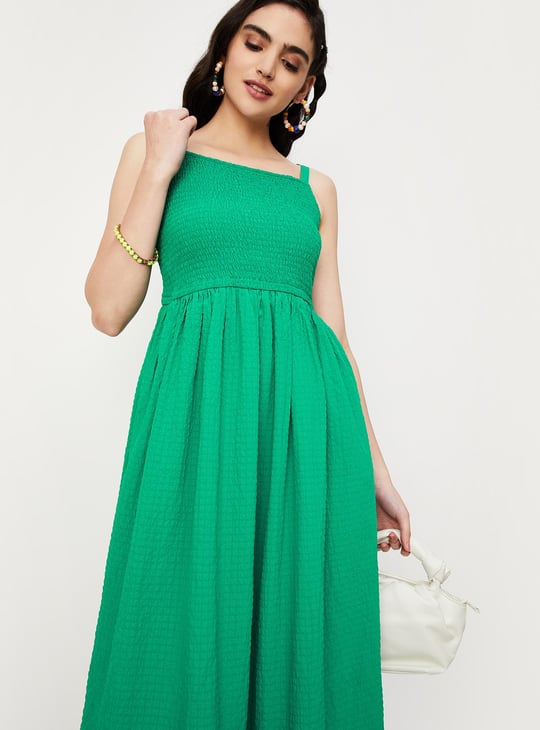 Women Smocked A-Line Dress