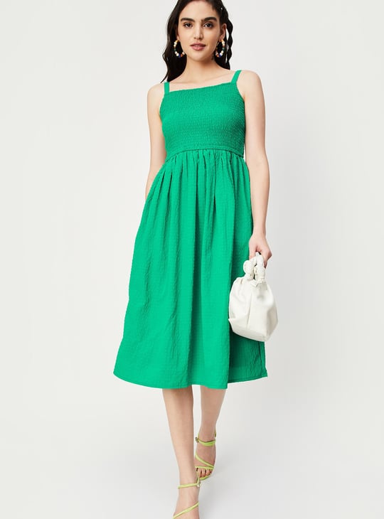 Women Smocked A-Line Dress