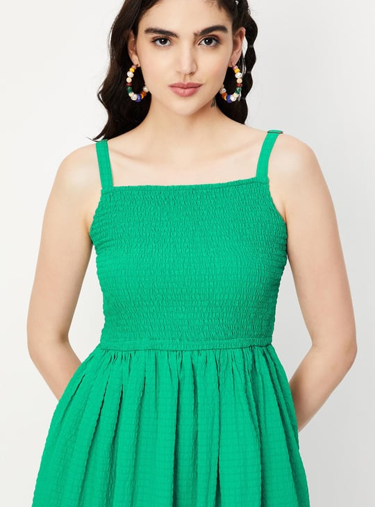 Women Smocked A-Line Dress