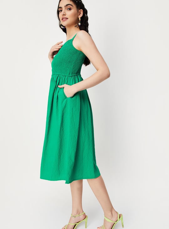 Women Smocked A-Line Dress