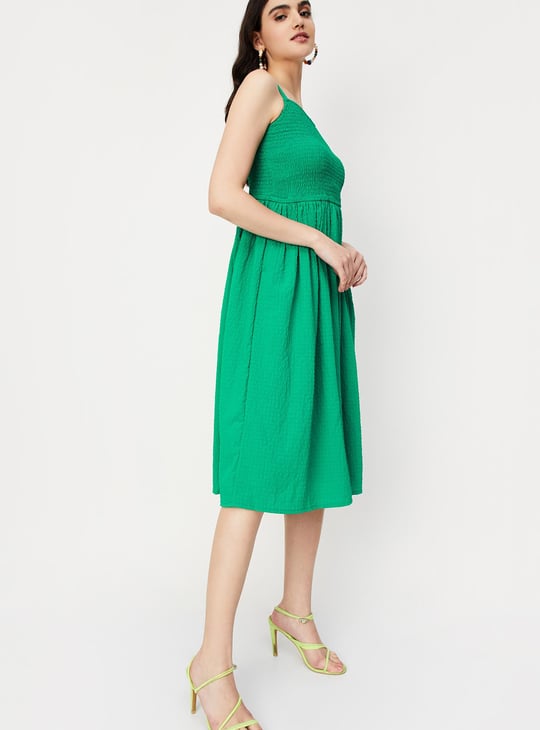 Women Smocked A-Line Dress