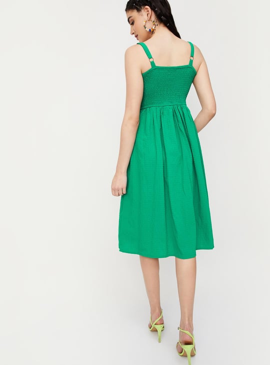 Women Smocked A-Line Dress
