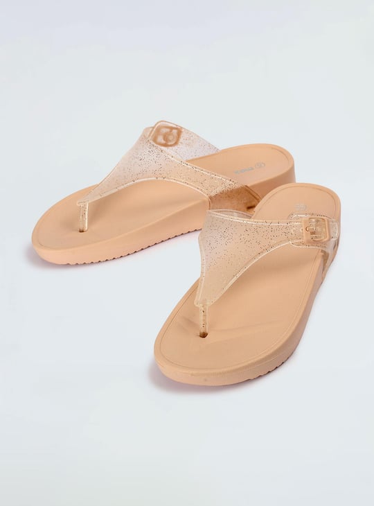 Women Glitter V-Strap Sandals