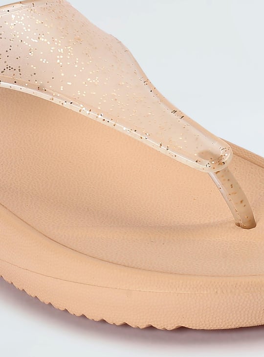 Women Glitter V-Strap Sandals