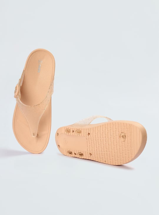 Women Glitter V-Strap Sandals