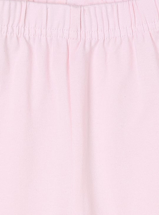 Girls Solid 3/4th Leggings with Bow Tie Hem