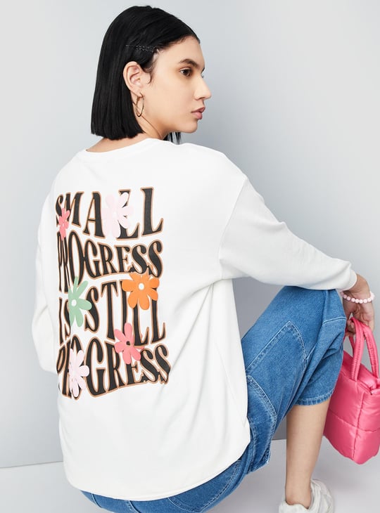 Women Oversized Graphic Printed Sweatshirt