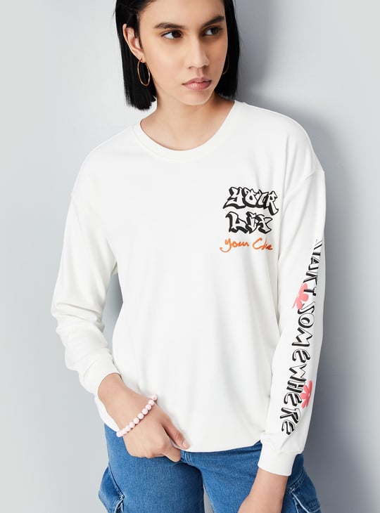 Women Oversized Graphic Printed Sweatshirt