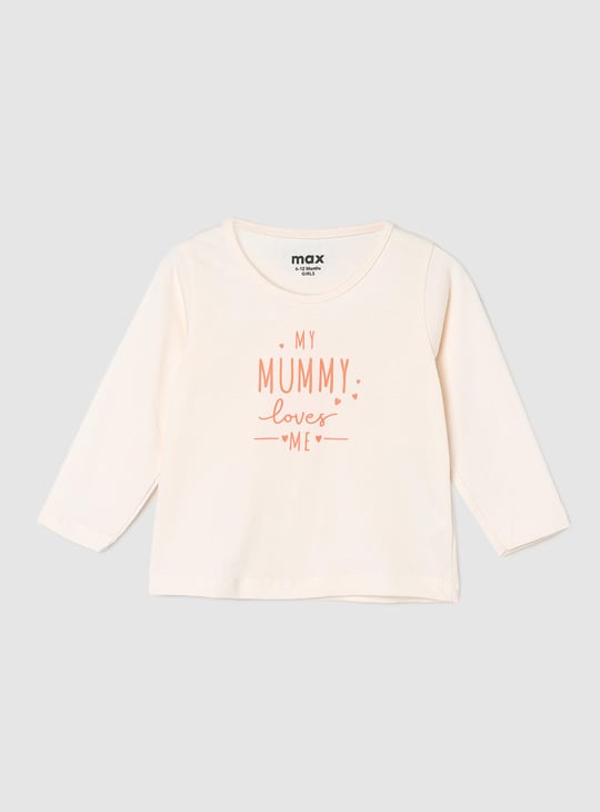 Girls Typographic Printed T-shirt