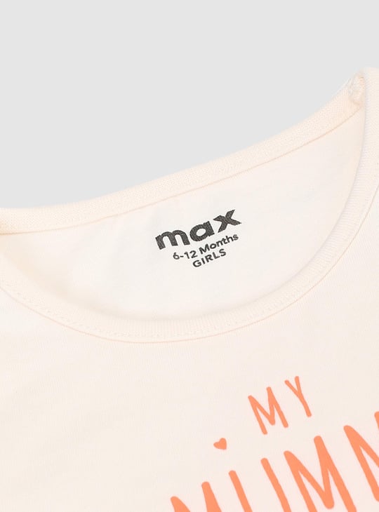 Girls Typographic Printed T-shirt