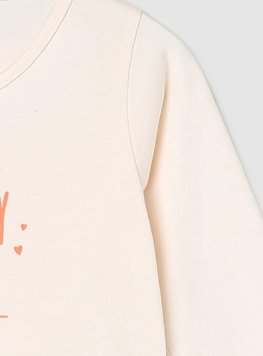 Girls Typographic Printed T-shirt