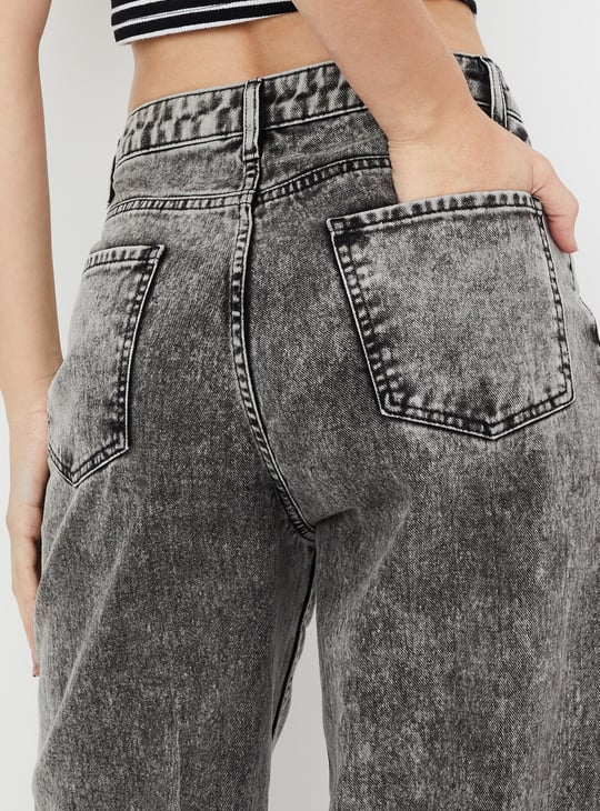 Women Washed Wide Leg Jeans