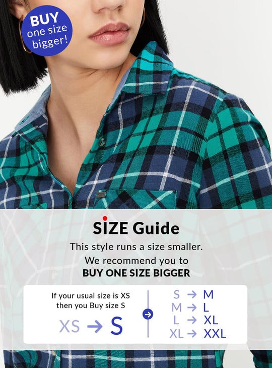 Women Tartan Checked Yarn Dyed Shirt