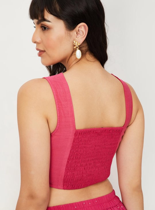 Women Sequinned Pre-Stitched Saree and Blouse Set