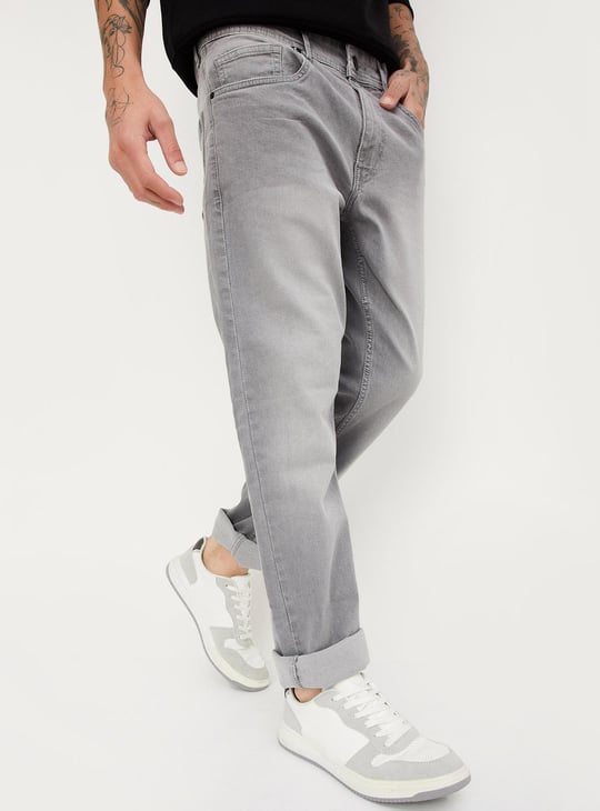 Men Regular Fit Washed Jeans