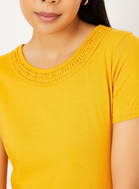 Women Lace Detail Blouson Top