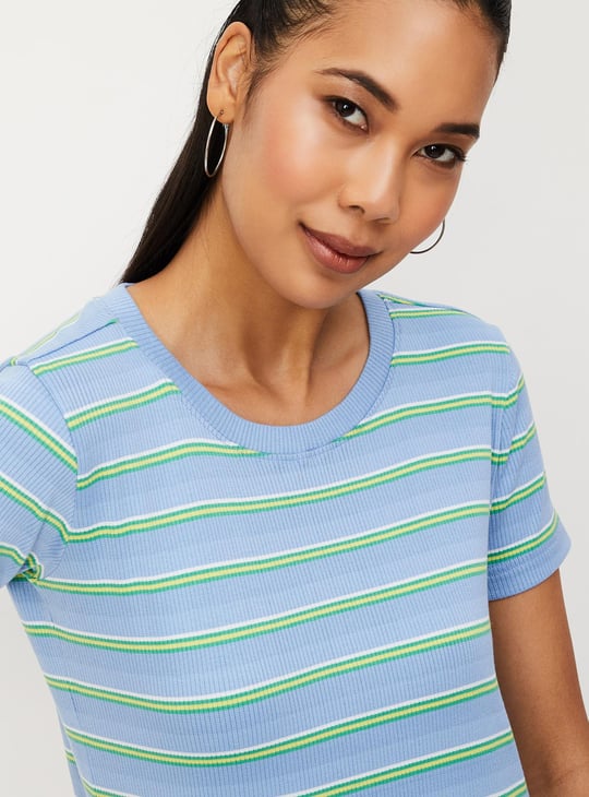 Women Striped Knit T-shirt