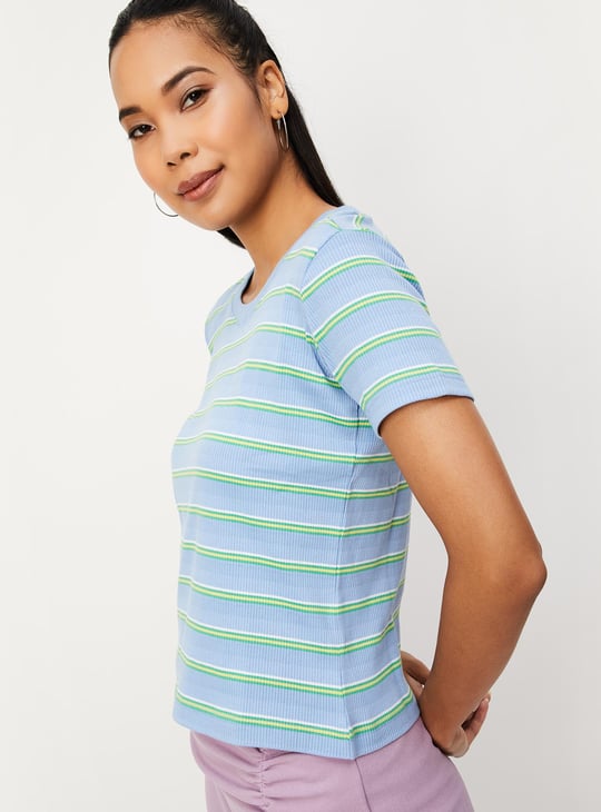 Women Striped Knit T-shirt
