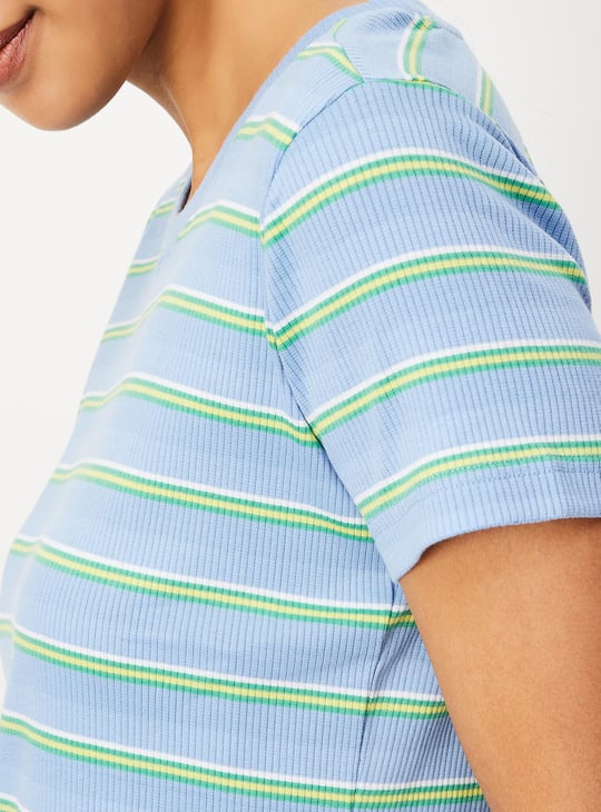 Women Striped Knit T-shirt
