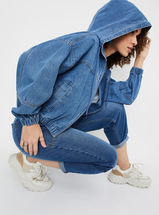 Women Hooded Denim Jacket