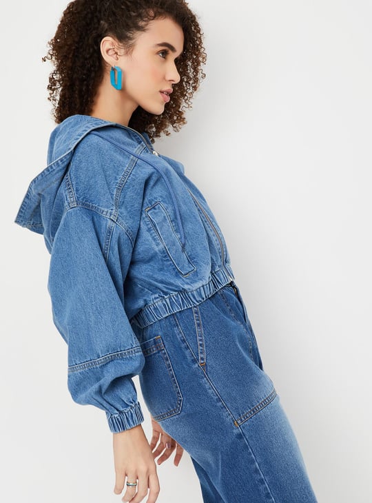 Women Hooded Denim Jacket