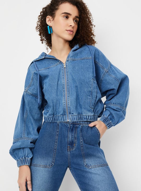 Women Hooded Denim Jacket