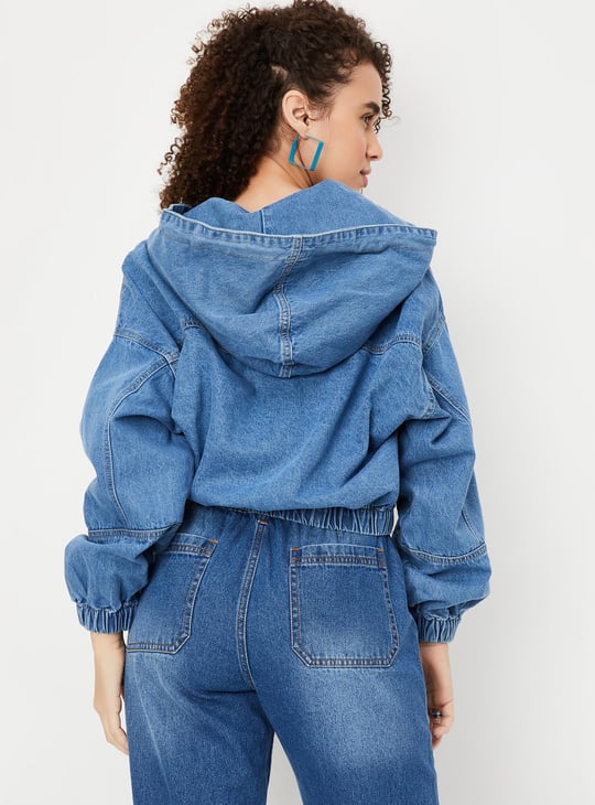Women Hooded Denim Jacket