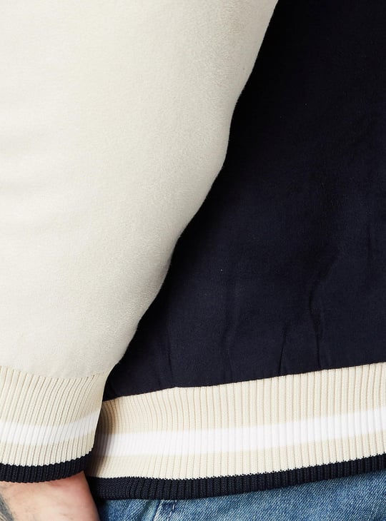 Men Colourblocked Bomber Jacket