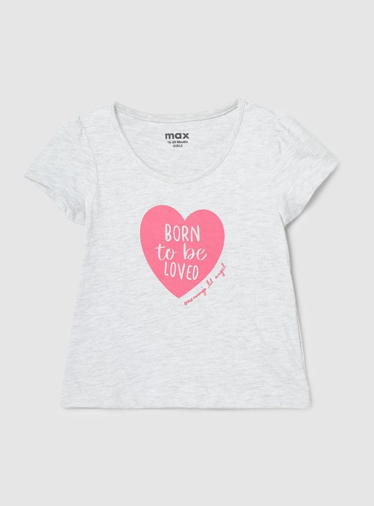 Girls Graphic Printed Pure Cotton T-shirt