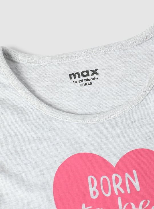 Girls Graphic Printed Pure Cotton T-shirt