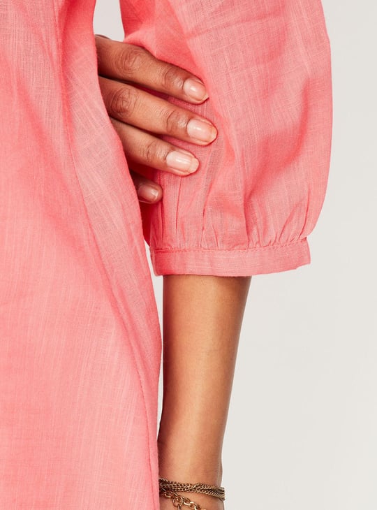 Women Embroidered Pintuck Tunic