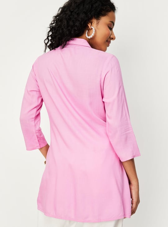 Women Pintuck Tunic with Lace Insets