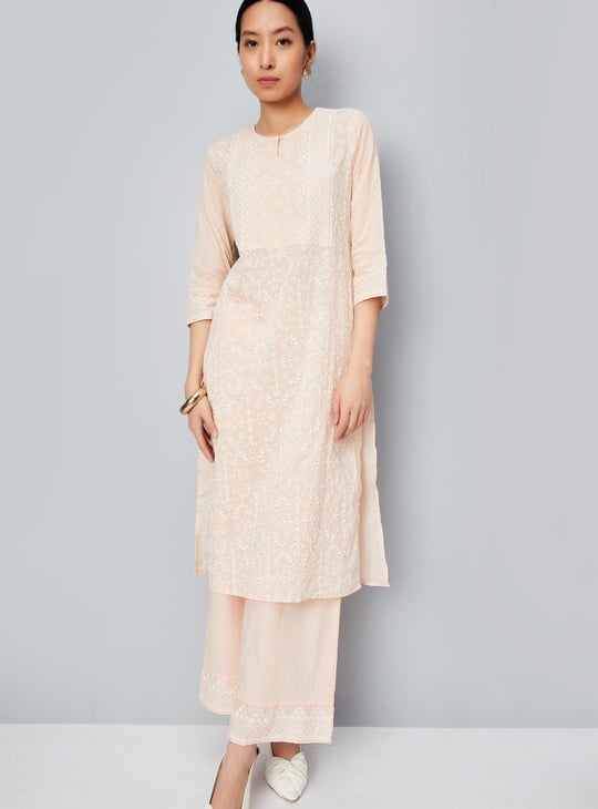 Women Embellished Straight Kurta Set