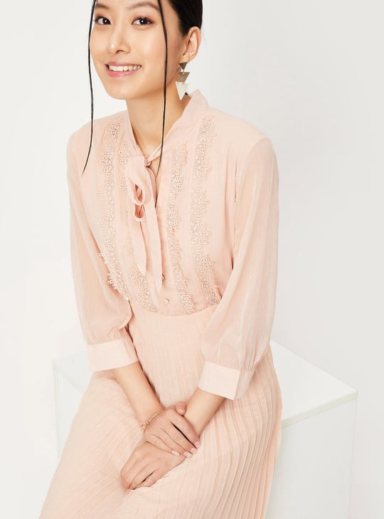 Women Pleated Midi Dress