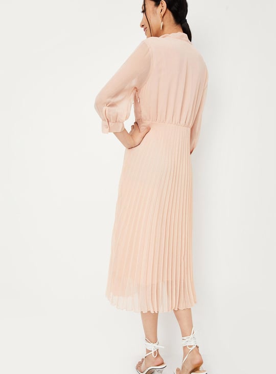 Women Pleated Midi Dress