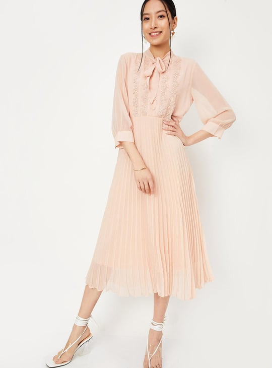 Women Pleated Midi Dress