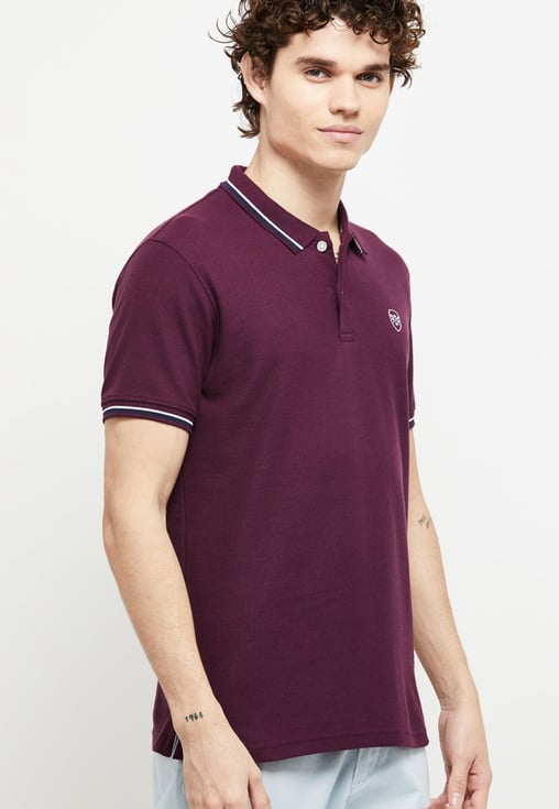 Kerah Lacoste Maroon Polo Shirt Lacoste Logo Maroon Polo Shirt
