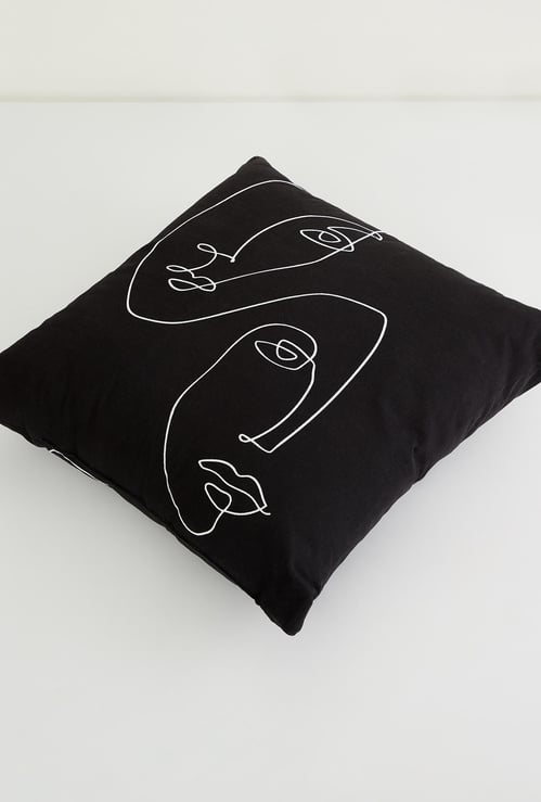 Gtl Faces Print Filled Cushion - 45 x 45 cm