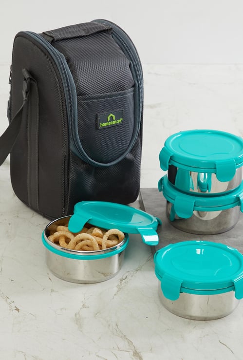 Corsica Solid 4-Pc. Lunch Box with Carry Bag