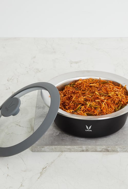 VAYA Hautecase Solid Casserole with Glass Lid - 1500 ml