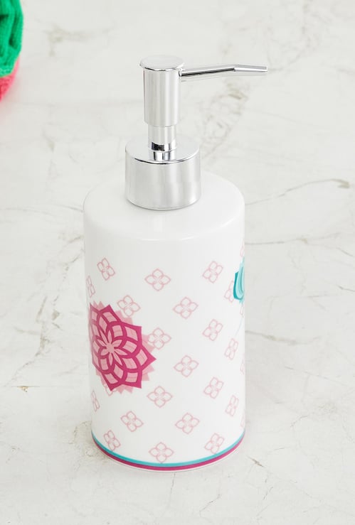 Lotus Willie Printed Ceramic Soap Dispenser - 350 ml