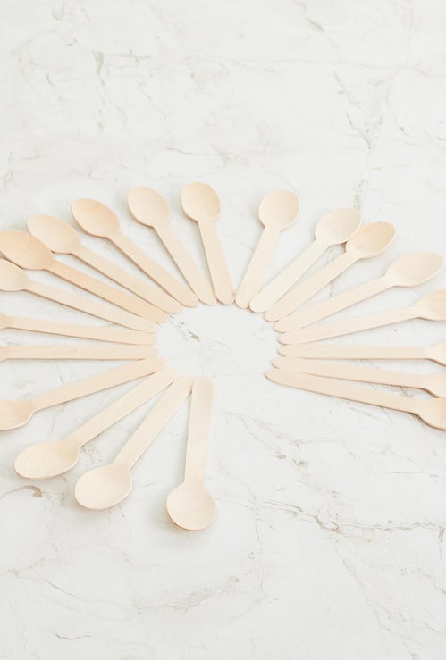 PAPPCO Eco-Friendly Wooden Spoon - Set of 20