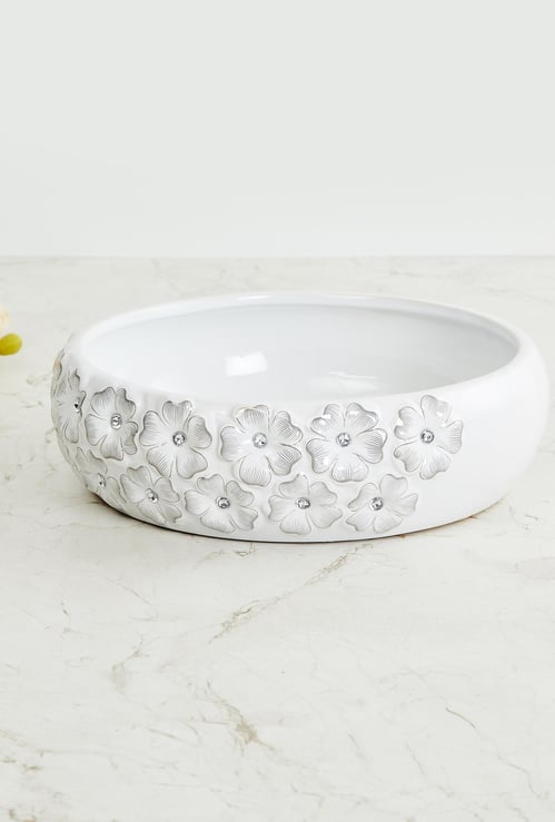 Vitara Floral Textured Decorative Bowl