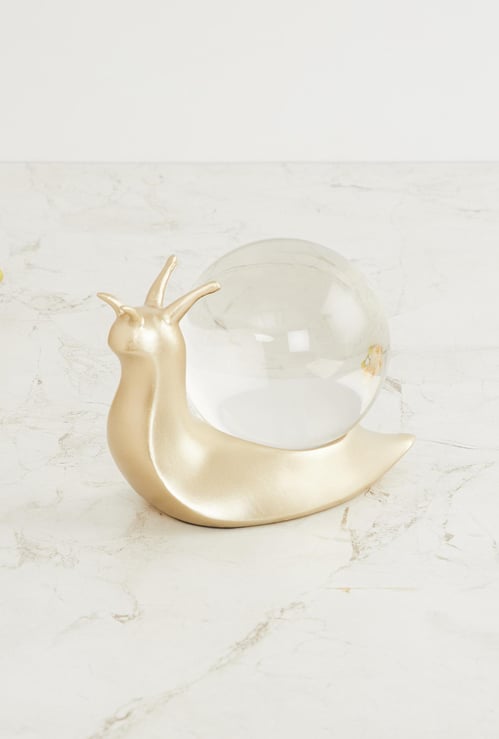 Splendid Snail with Crystal Ball Figurine