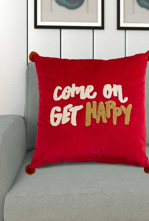 Lark Gtl Printed Velvet Filled Cushion- 40 x 40 Cm